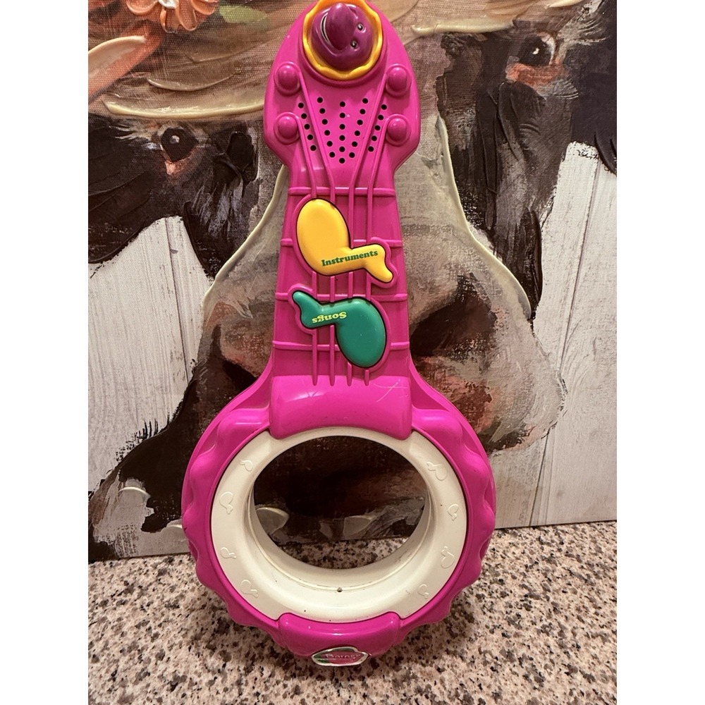 Vintage Playskool Barney Magic Song Banjo-1997-Tested & Working